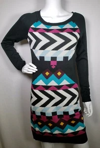 Jessica Simpson Women's Longsleeve Multilicolor Acrylic Dress Size Medium - Picture 1 of 10