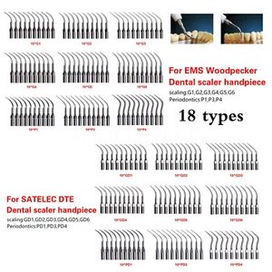 18 Type Dental Ultrasonic Scaler Tooth Cleaning Tools fit EMS / SATELEC DTE G P - Picture 1 of 61
