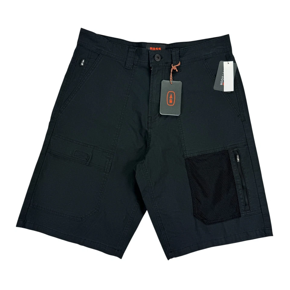 Bass Outdoor Mens Explorer Cargo 11" Shorts Black 34