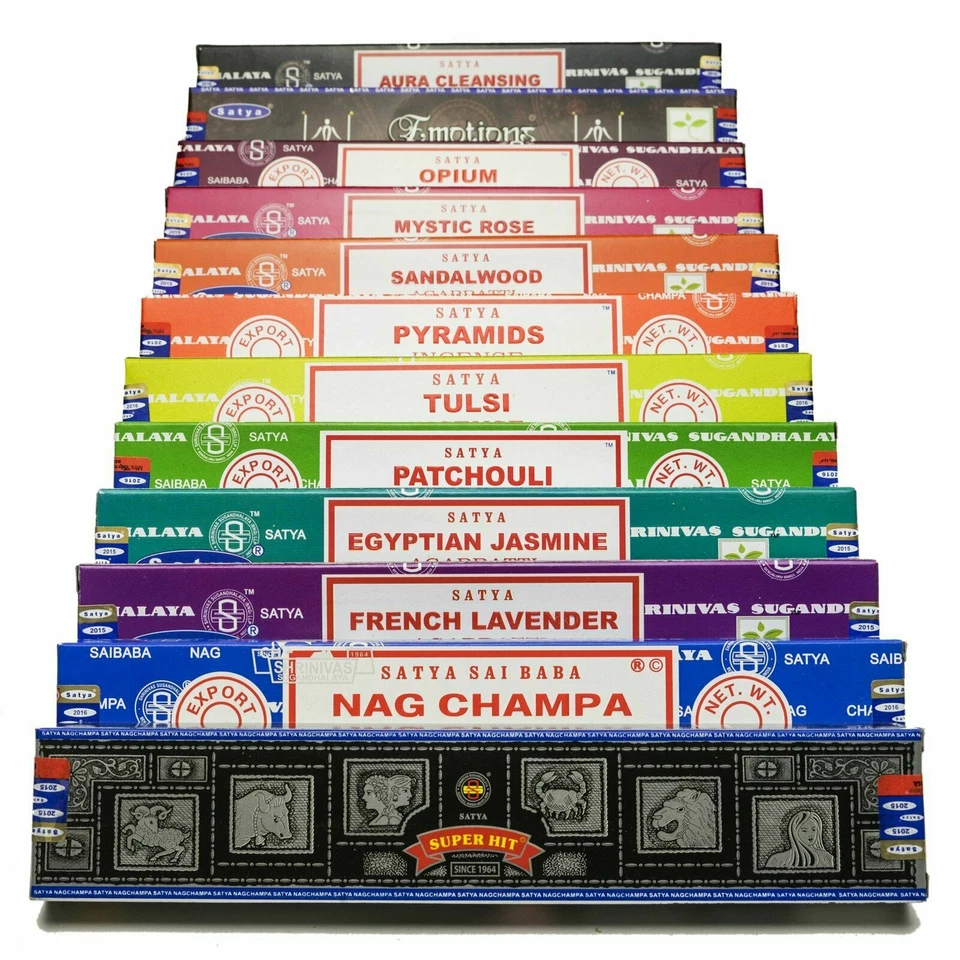 Satya Sai Baba Nag Champa Assorted Mixed Incense Sticks Fragrance Agarbatti 180g - Image 1 of 4