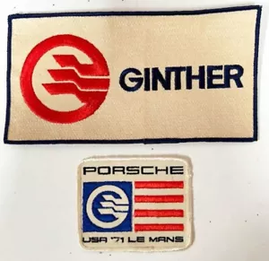 RICHIE GENTHER 1971 PORSCHE TEAM PATCHES RARE FIND BOTH ARE NEW FROM 71 . - Picture 1 of 1