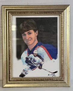 WAYNE GRETZKY EDMONTON OILERS WALL FRAMED PAINT 1 OF 1 ARTIST NAMED " NICEROAD " - Picture 1 of 9