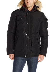 Noize Men's Austin Down 3/4 length Parka with Removable Hood and Fur Collar - Picture 1 of 5