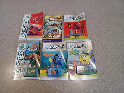Leap Frog Leapster Lot of 6 Games Cartridges and Manuals - Image 1 of 4