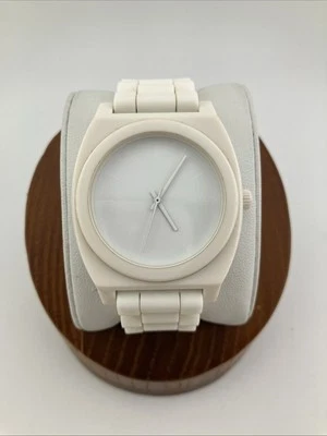 NIXON Men 39mm Watch All White The Time Teller P Minimal  - RUNS - Image 1 of 4