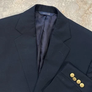 Brooks Brothers 1818 Madison Blazer Men's 36R Navy Blue Loro Piana Gold Button - Picture 1 of 12