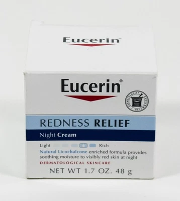 Eucerin REDNESS RELIEF Night Cream 1.7oz Dermatological sensitive Skincare NIB - Image 1 of 4