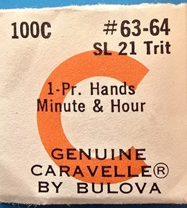Caravelle Cal. Manecillas de horas y minutos 100C #63-64 NOS - Imagen 1 de 1
