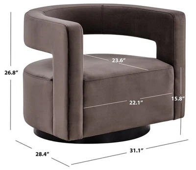 SILLA GIRATORIA DE TERCIOPELO EDGAR Safavieh, precio reducido 2172763875 SFV4764A Foto 1 de 4