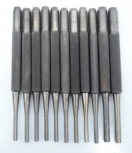 Lochfraß gebraucht 11 Starrett 4" langer Antrieb Splinttreiber Locher NEUN 1/8" ZWEI 3/16" - Bild 1 von 11