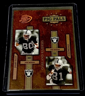 Playoff Hogg Heaven Pig Pals 2004 #PP22 Jerry Rice/Tim Brown #/1050 Hof Raiders Foto 1 de 2