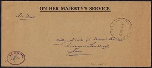 Fiji 1966 OHMS Cover w/ Handstamp & Initialed Receiver CDS on the Back Unusual - Picture 1 of 2