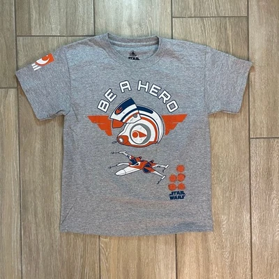 Disney Star Wars Be A Hero Juventud M Gráfico Camiseta X-Wing Piloto Casco Gris Nuevo con Etiquetas Foto 1 de 4