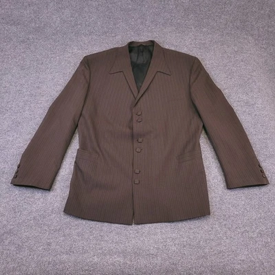 Blazer Vintage San Carlo Italia Masculino 50R Listra Marrom Feito nos EUA - Imagem 1 de 4