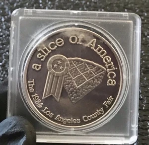 A SLICE OF AMERICA 1oz SILVER ART ROUND, 1984 LOS ANGELES COUNTY FAIR, HTF! - Picture 1 of 7