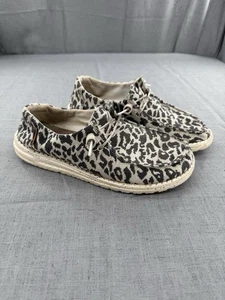 Hey Dude Mujer Wendy Tejido Gris Guepardo Zapatos Talla 8 - Imagen 1 de 8