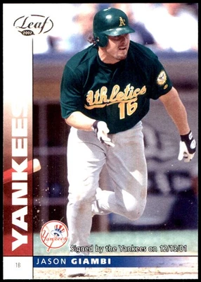 Jason Giambi 2002 Hoja #132 New York Yankees MLB LEER ENVÍO GRATUITO AutographDen Foto 1 de 2