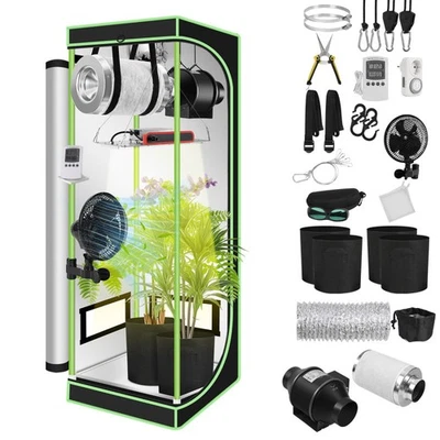 MARKENLOS Growbox Gewächshaus Premium-Set Anbauzelt Growse Growzelt Komplettset