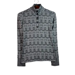 Kavu Womens Gray Sweater 1/4 Button Long Sleeve Aztec Pattern Outdoor Size XS - Picture 1 of 11