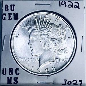 1922 P BU GEMMA PACE DOLLARO ARGENTO UNC MS+++ MONETA RARA ZECCA USA 3029 - Foto 1 di 3