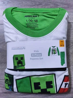 Minecraft Pajamas Boys Large 10-12 Fleece 2-Piece Long Sleeve Shirt Pants TNT - Image 1 of 4