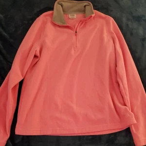 Danskin Now Girls Pink 1/4 zip Fleece Pullover Size L 12-14 Soft Comfortable  - Picture 1 of 3