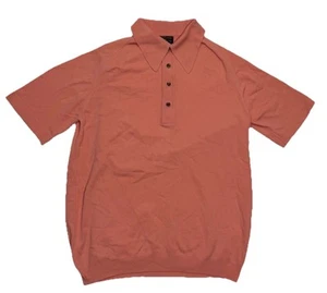 Vintage 60s Puritan Ban Lon Knit Salmon Polo Short Sleeve Shirt Mens Size M - Picture 1 of 7