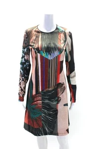 Clover Canyon Womens Abstract Print Long Sleeve Sheath Dress Multicolor Size XS - Picture 1 of 4