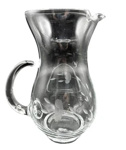 Princess House Heritage 6.5” Medium Pitcher Etched Floral Vintage - Picture 1 of 16