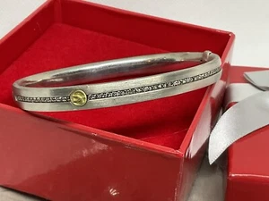 STUNNING LADY DAVID YURMAN DIAMOND STERLING/18K YELLOW GOLD BRACELET BANGLE - Picture 1 of 13