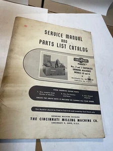 Cincinnati No.s 2 & 3  Centerless Grinders LO & LL Service & Parts Manual - Picture 1 of 1