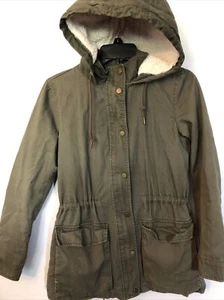 Small - CELEBRITY PINK Olive Green Baja Hoodie Parka Light Anorak Jacket - Picture 1 of 5