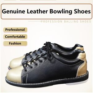 Men Bowling Trainers Soft Leather Sports Shoes Male Right Hand Anti-skid Sneaker