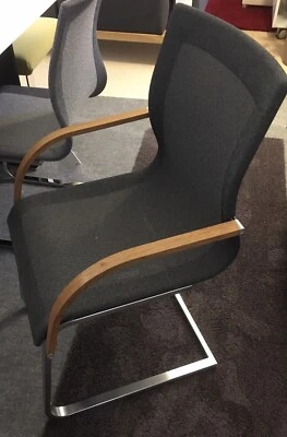 TEAM7  Stuhl , Stricktex Dunkelgrau meliert, Gestell matt , Ausstellungsstück ! - Bild 1 von 4