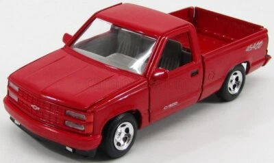 MODELLINO FURGONE STATICO DIECAST CHEVROLET 1500 454SS PICK-UP 1992 ROSSO 1/24 - Immagine 1 di 4