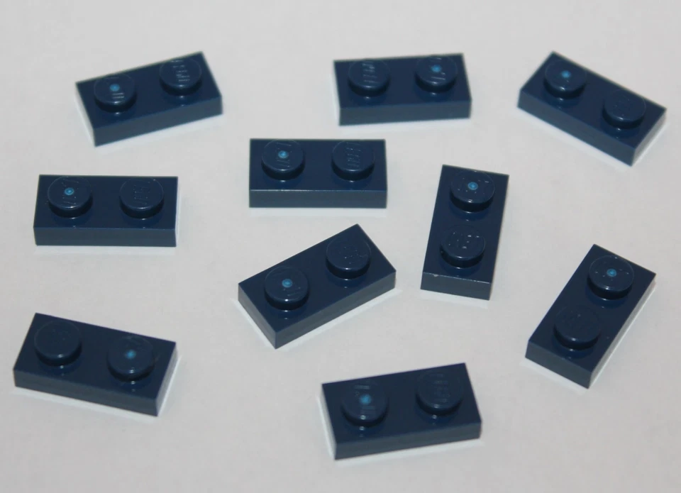 10 x Lego Dark Blue Plate 1x2 ref 3023 Set 75233 8086 75209 10210 75316 10225 .. - Photo 1/1