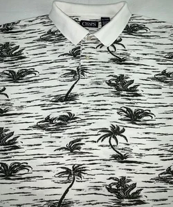 Chaps Polo Shirt XL Floral Short Sleeve Button Up Palm Tree Men’s Golf - Bild 1 von 12
