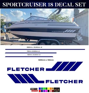 Juego de calcomanías laterales completas Fletcher para yates/barcos/barcos de motor - Imagen 1 de 3