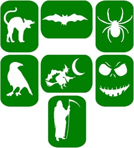 14 x Body Art And Glass Etching Stencils Glitter Stencil Art Halloween-1 - Picture 1 of 4