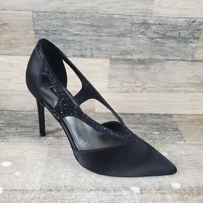 Nine West Fantasy Pumps Womens Sz 6 M Gray Rhinestone Pointed Toe Slip On Shoes - Image 1 of 4