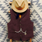 Mens Herringbone Vests Vintage Cowboy Hunting Waistcoat Vests M Large XL XXL 3XL