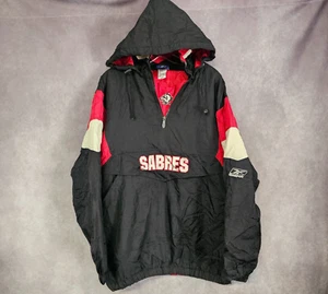 NWT Reebok NHL BUFFALO SABRES 1/4 Zip Parka Goat Head Winter Jacket Mens M - Picture 1 of 11