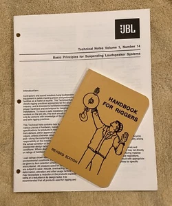JBL Engineering Notes and Rigging Handbook, A Must For Pro Audio Installateurs - Bild 1 von 1