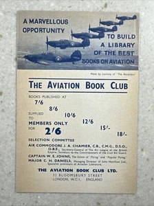 1940s The Aviation Book Club London, England Advertising Flyer - Picture 1 of 5