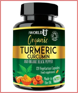 ORGANIC Turmeric Curcumin 4 MONTHS SUPPLY 120 Capsules +Black Pepper Tumeric - Picture 1 of 9