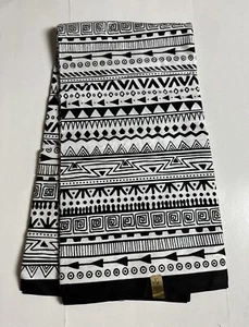African Print Fabric, Ankara Fabric, Monochrome Fabric - Imagen 1 de 6