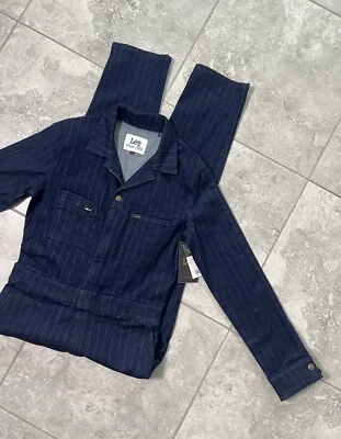 Mono Lee Denim Jean Union Alls Manga Larga Azul Oscuro Rayas Nuevo S Foto 1 de 4