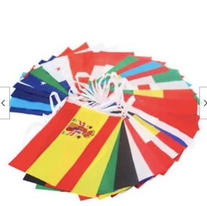 33FT European Fabric 24 x 9x6 Flags Bunting Party Bar Club Garden - Picture 1 of 9