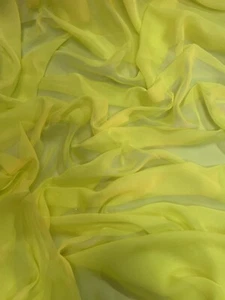 1 mtr neongelber kationischer Brautkleid Chiffonstoff..58”breit (147cm) #17409 - Bild 1 von 4