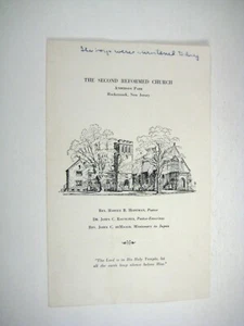 Sunday Service Program June 12 1949 Hackensack New Jersey 2nd Reformed Church - Picture 1 of 5